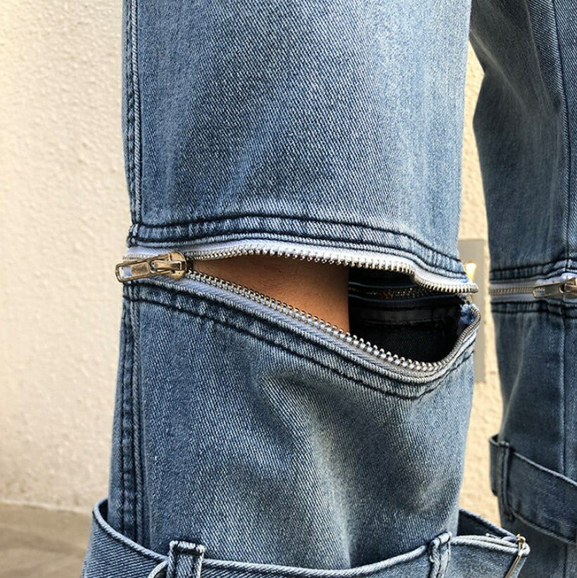 ボトムス 男性 | ヴィンテージ風デニムジーパン | 韓国ファッション