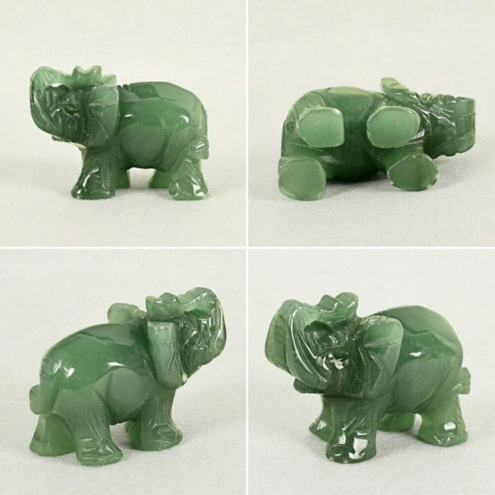 風水 インテリア | 翡翠色ガネーシャ象置物 - 開運・財運向上のお守り