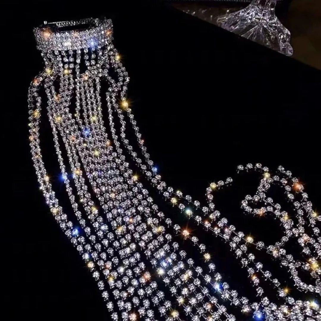 ヘアアクセサリー | シルバーラインストーン付きアーチ型バレッタ