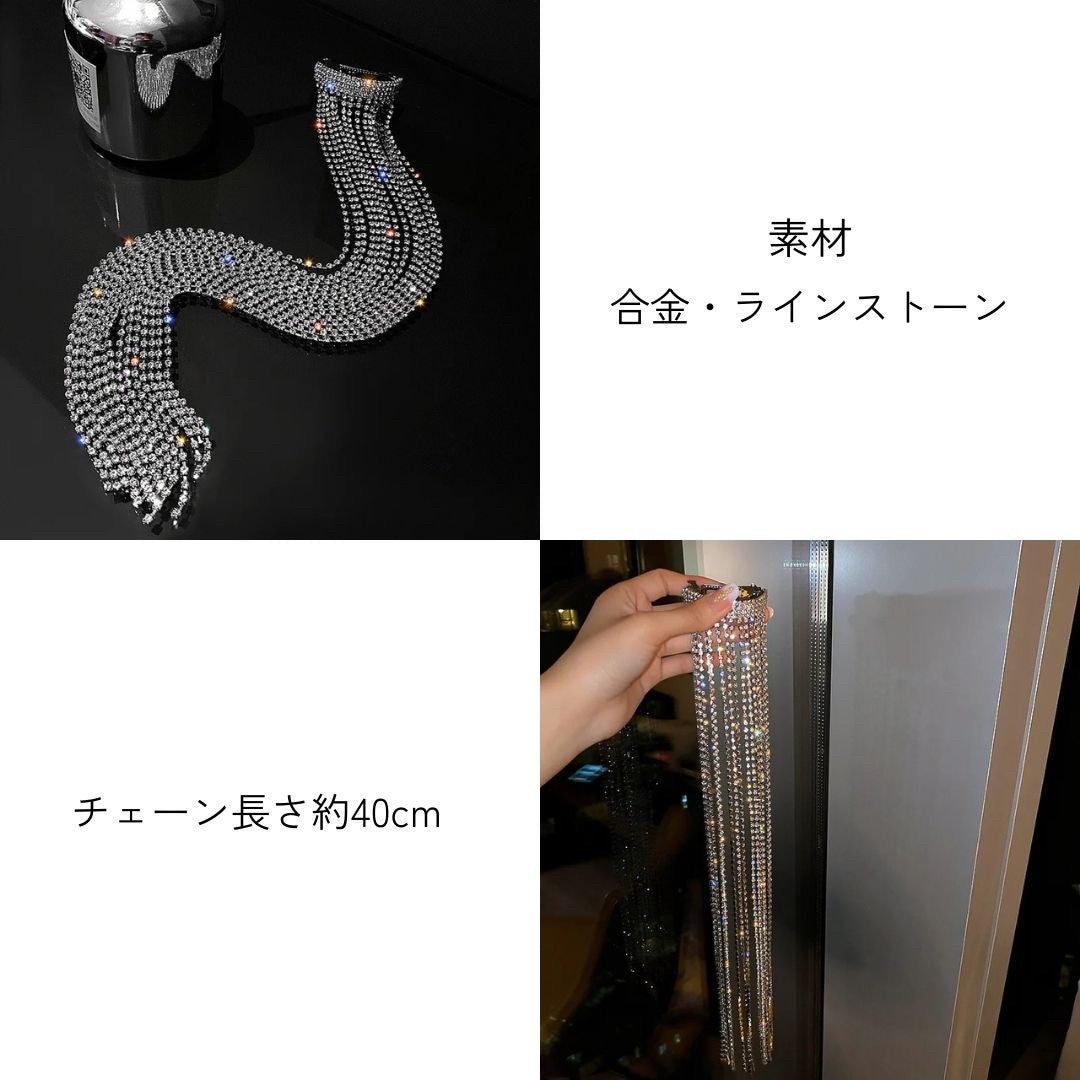 ヘアアクセサリー | シルバーラインストーン付きアーチ型バレッタ