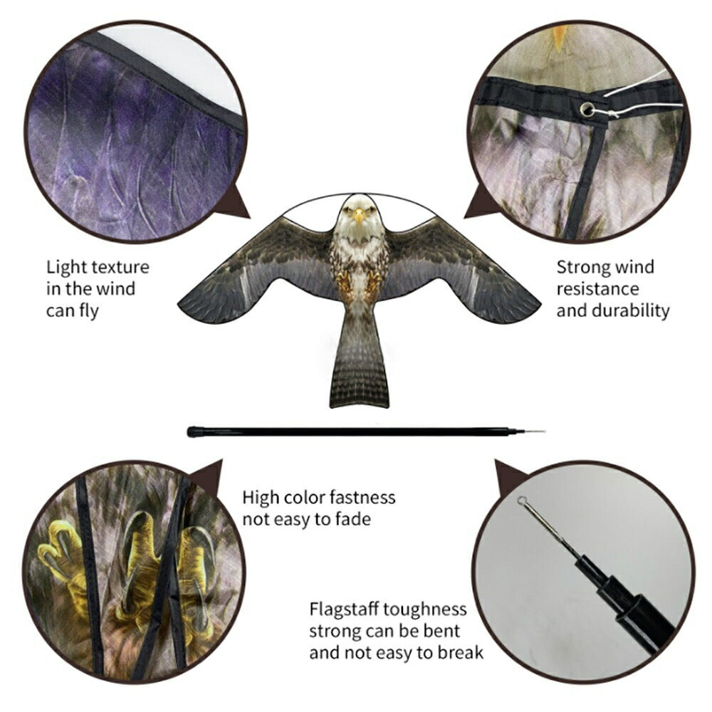 虫よけ 鳥よけ | 猛禽類モチーフ鳥よけセット - ベランダ・畑用