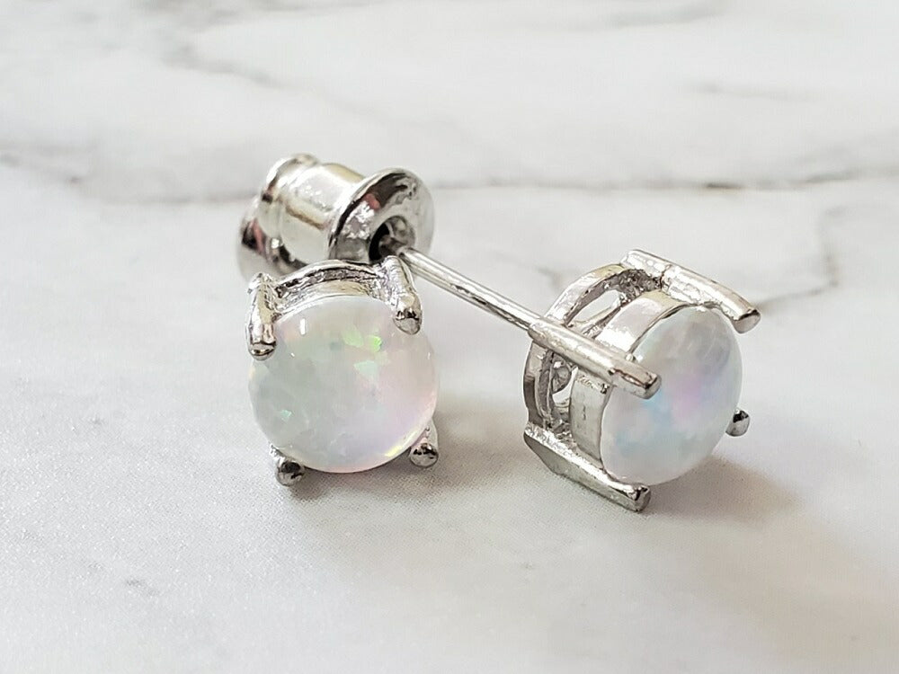 ピアス イヤーカフ | ホワイトオパールと真珠のピアス 6mm 大粒セット