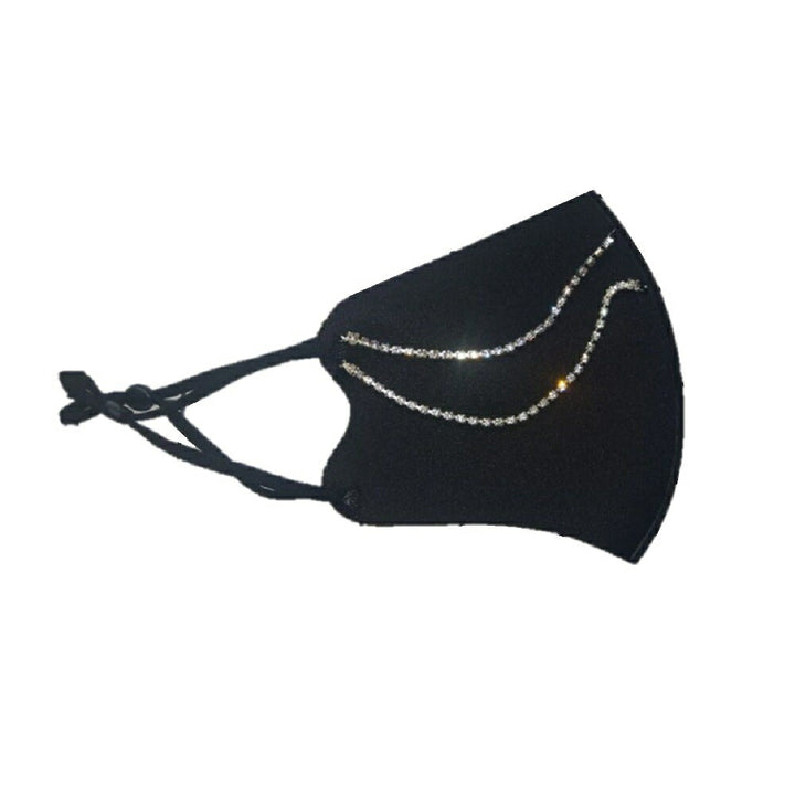マスク | ジルコニア装飾 マスクチェーン 【ブラック/ピンク】