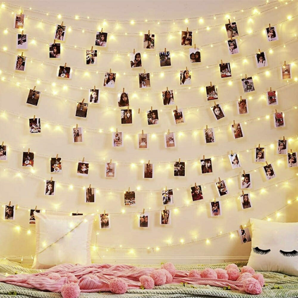 イベントグッズ | LEDフォトクリップガーランド 5m・50球 電池式