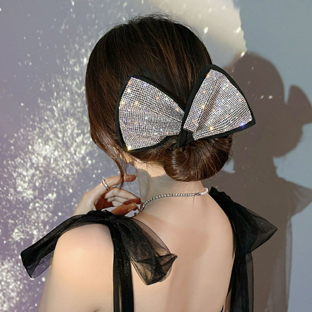 ヘアアクセサリー | リボン＆ジルコニア装飾のエレガントなヘアアクセサリー