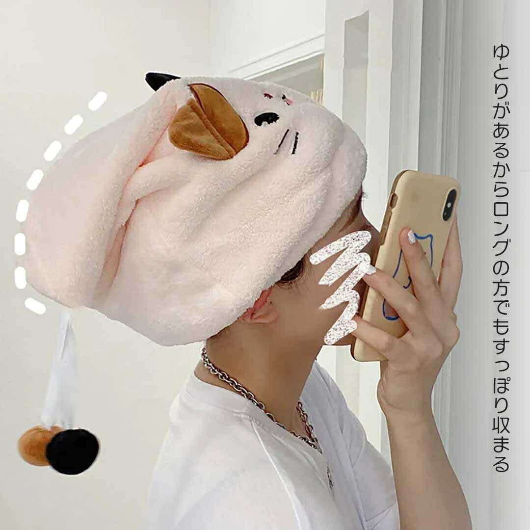 小物 その他 | 速乾ヘアタオル ミケネコデザイン ボタン付き固定