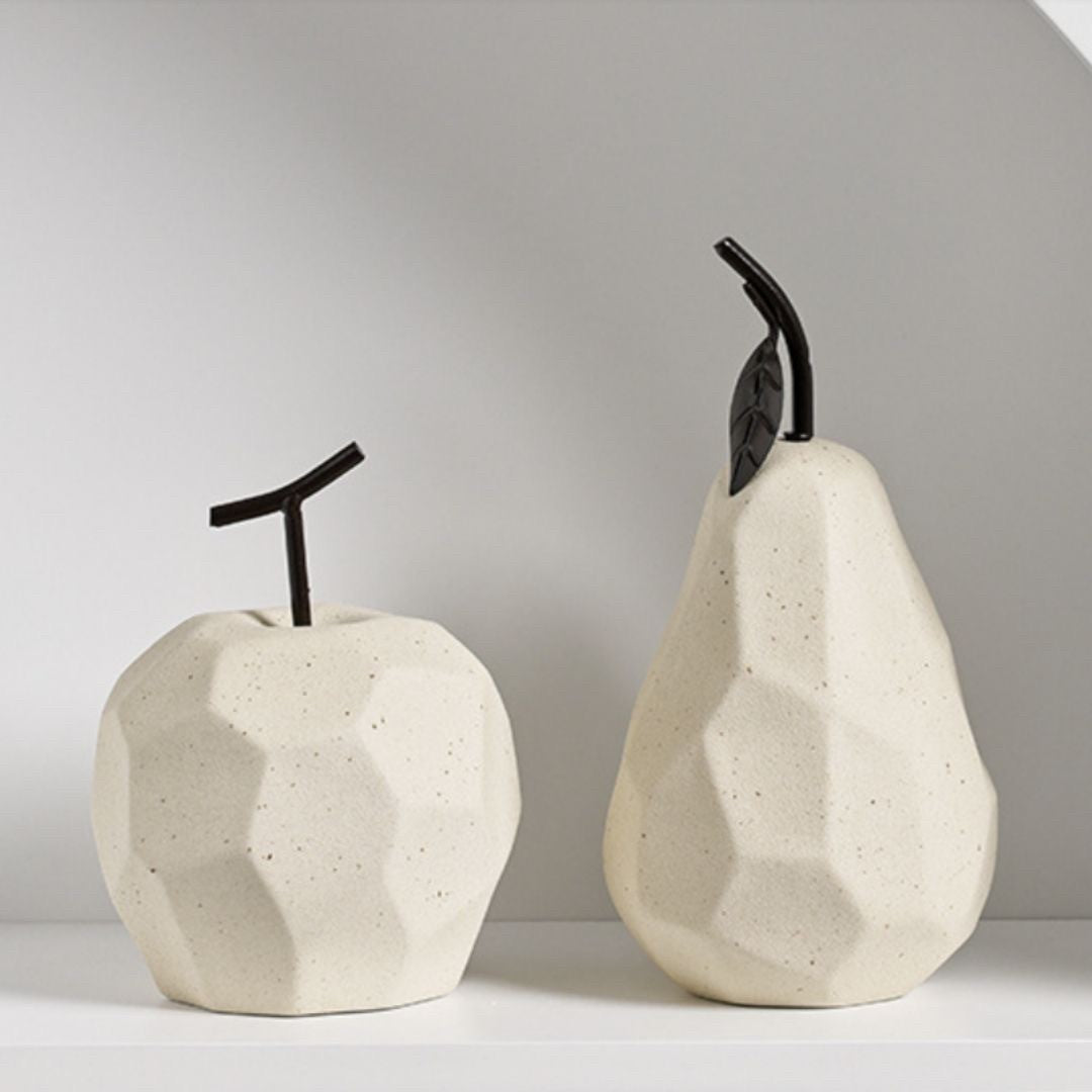 インテリア オブジェ | ポリゴンオブジェ「りんご＆洋梨」モダンインテリア
