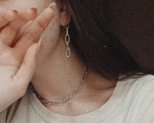 ピアス イヤーカフ | シルバーチェーンピアス ユニセックス モード系