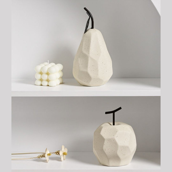 インテリア オブジェ | ポリゴンオブジェ「りんご＆洋梨」モダンインテリア