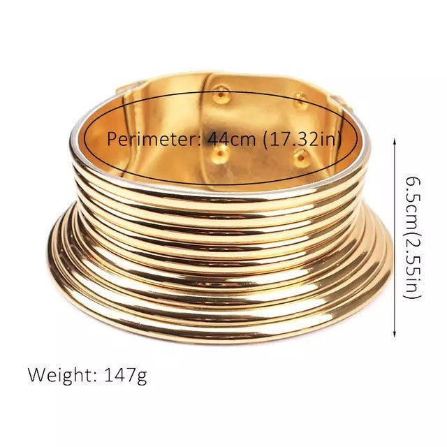 ネックレス | ロングネックチョーカー シルバー・ゴールド 民族風デザイン