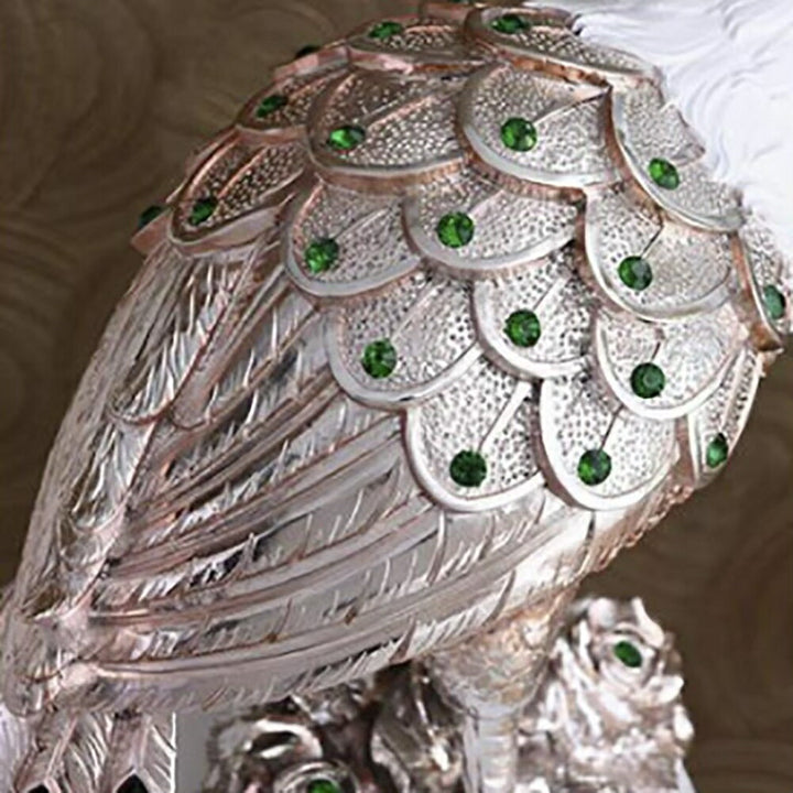 風水 インテリア | 70cm 白孔雀置物 インテリア風水オブジェ