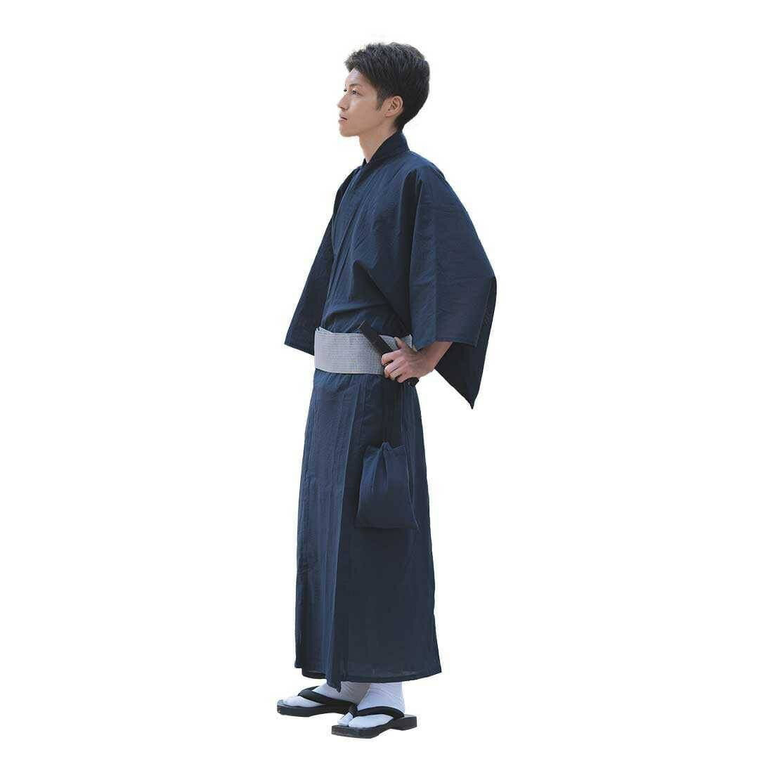 男性ファッション その他 | メンズしじら織り浴衣3点セット（帯・下駄付き）