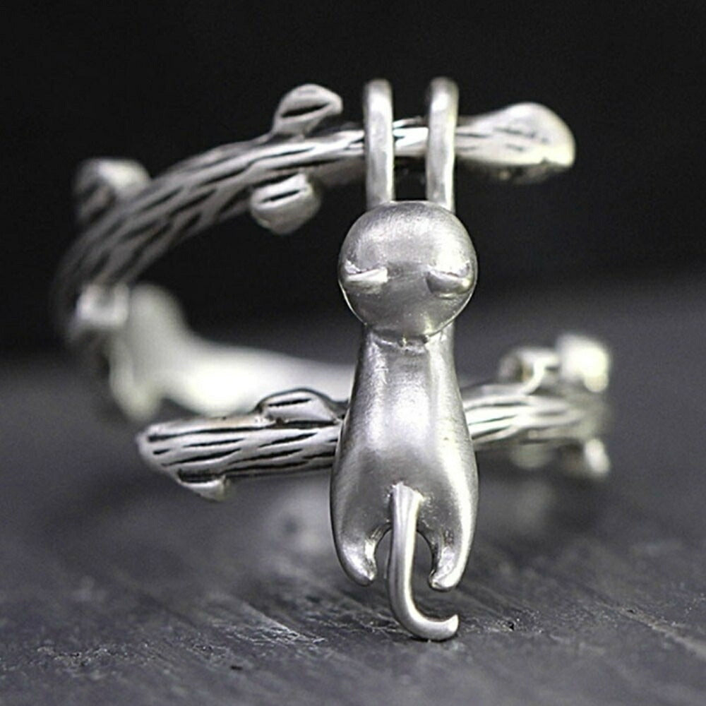 リング | 猫モチーフ ヒップホップ風 ユニセックスリング