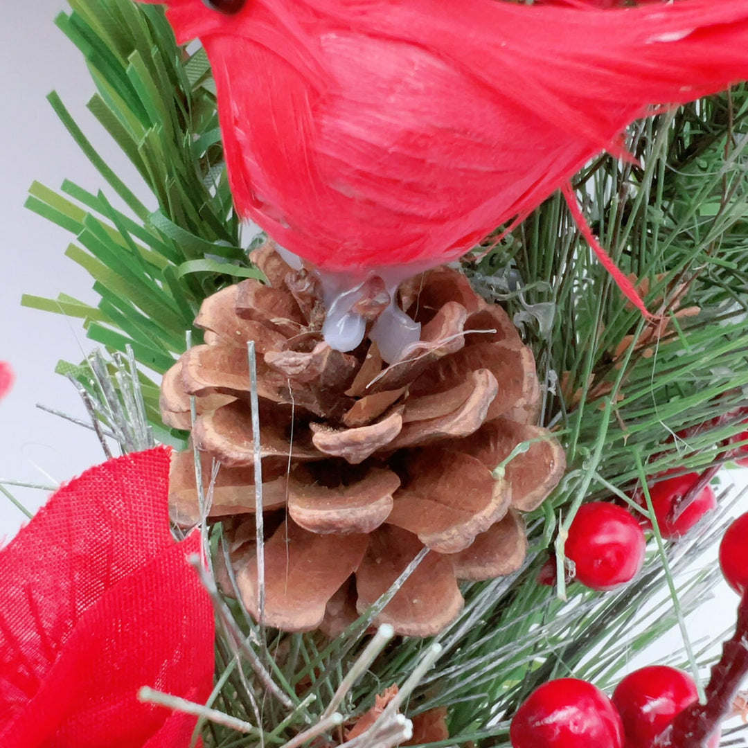 イベントグッズ | クリスマスリース 35cm 赤リボン付き アートフラワー装飾