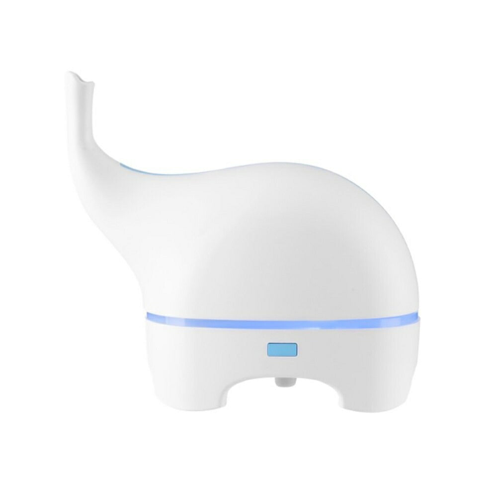 インテリア グッズ | ゾウ型アロマLED加湿器 - ホワイト、リビング・寝室用