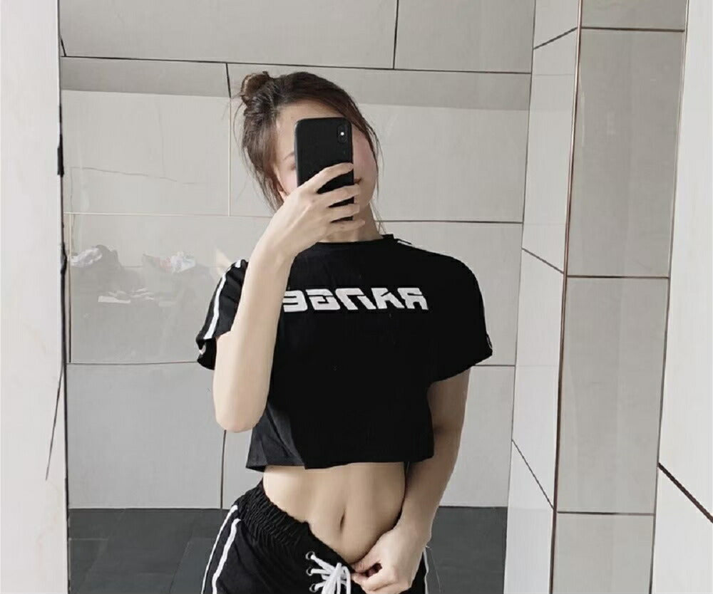 シャツ 女性 | 原宿系 ヒップホップ 半袖ショートトップス