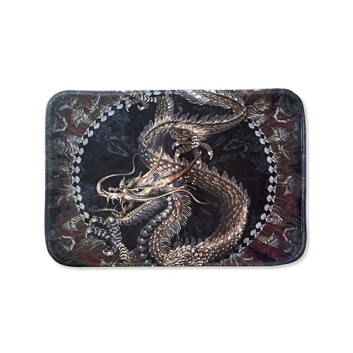 風水 インテリア | 黄金龍デザイン滑り止めマット 40×57.5cm - 玄関・バスルーム兼用