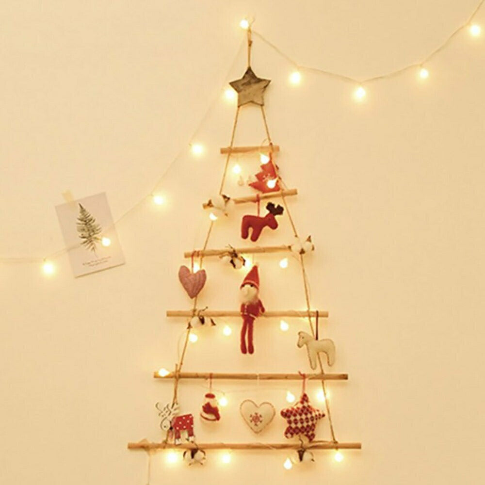 イベントグッズ | 木製壁掛けクリスマスツリー 92cm スター付きオーナメント