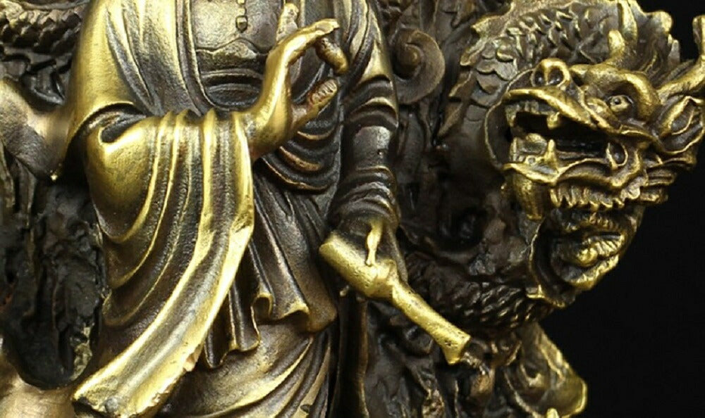 風水 インテリア | 特大九龍観音像 真鍮製 開運風水置物