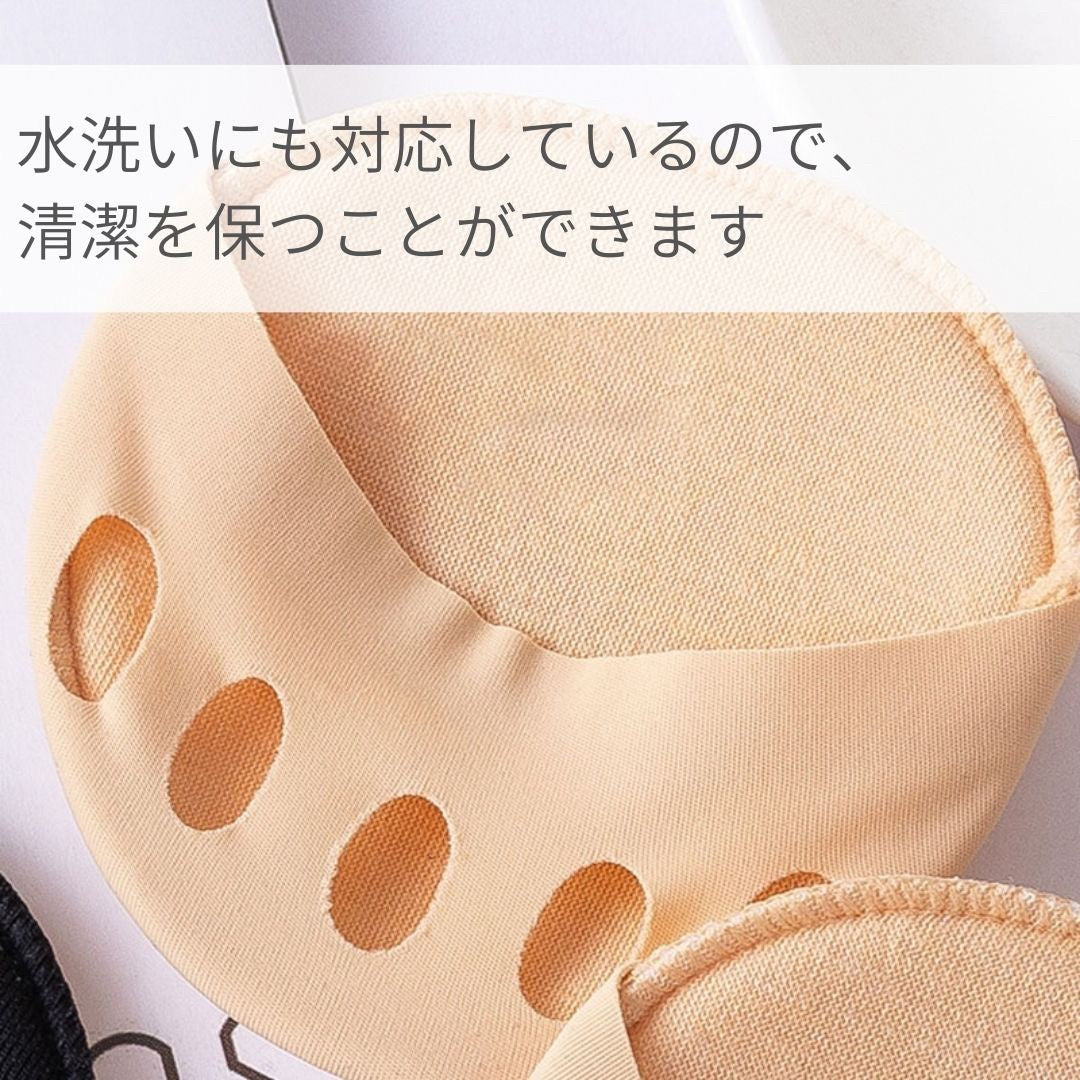 かかと 靴擦れ 防止 | 足裏保護インソール ヒール負担軽減 つま先クッション（ベージュ/ブラック）