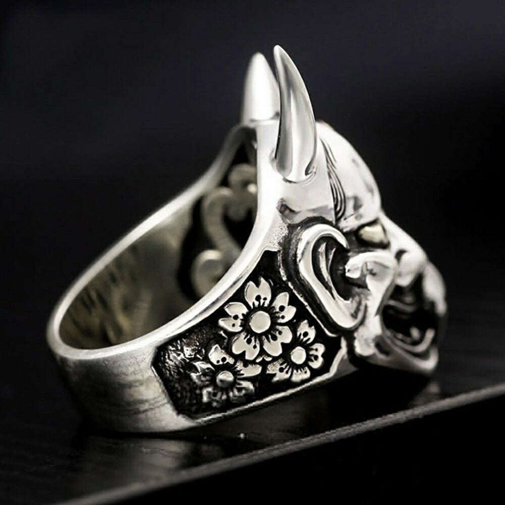 リング | 般若と狐の開運指輪 アンティーク風