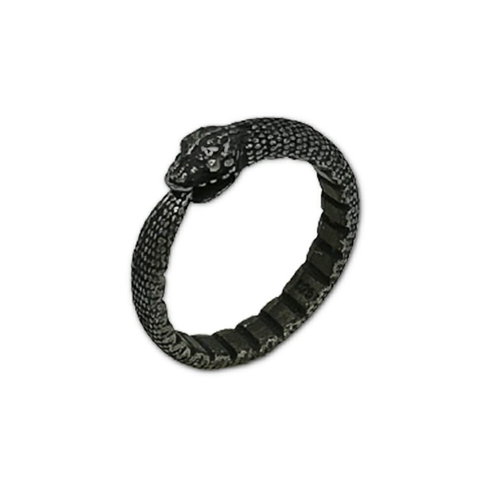 リング | ウロボロス スネークリング ブラック燻し風仕上げ - メンズ＆レディース向け