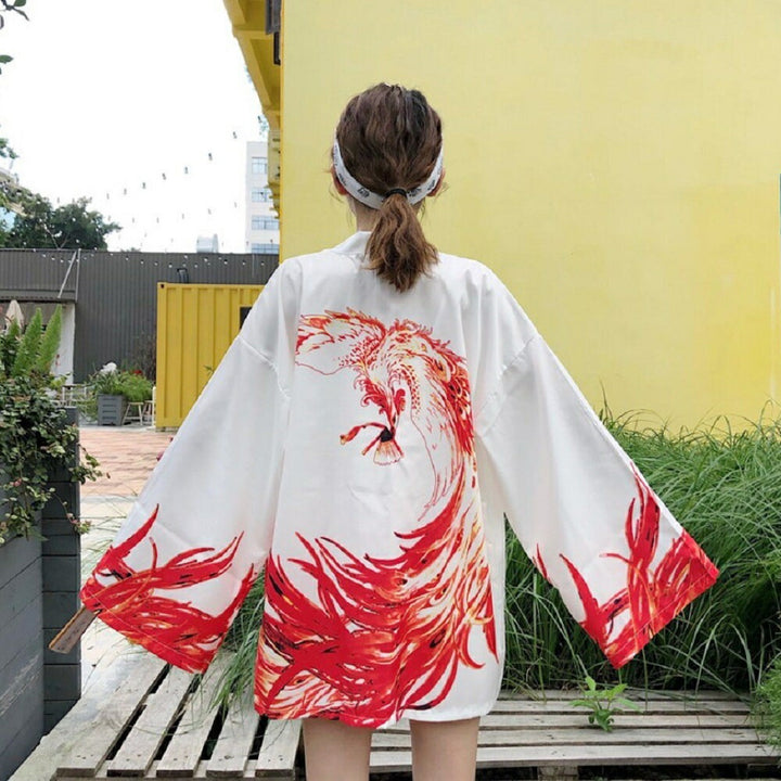 はっぴ | 鳳凰柄和風羽織り - 夏祭り用ハッピカーディガン